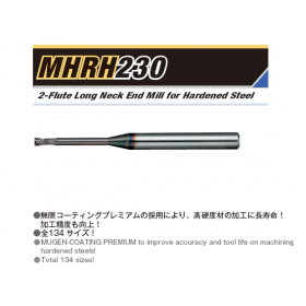 Long Neck End Mill for Hardened Steel - 2F