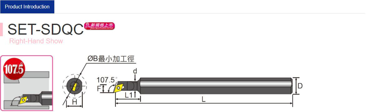 Thông số kỹ thuật cán dao tiện set-sdqc